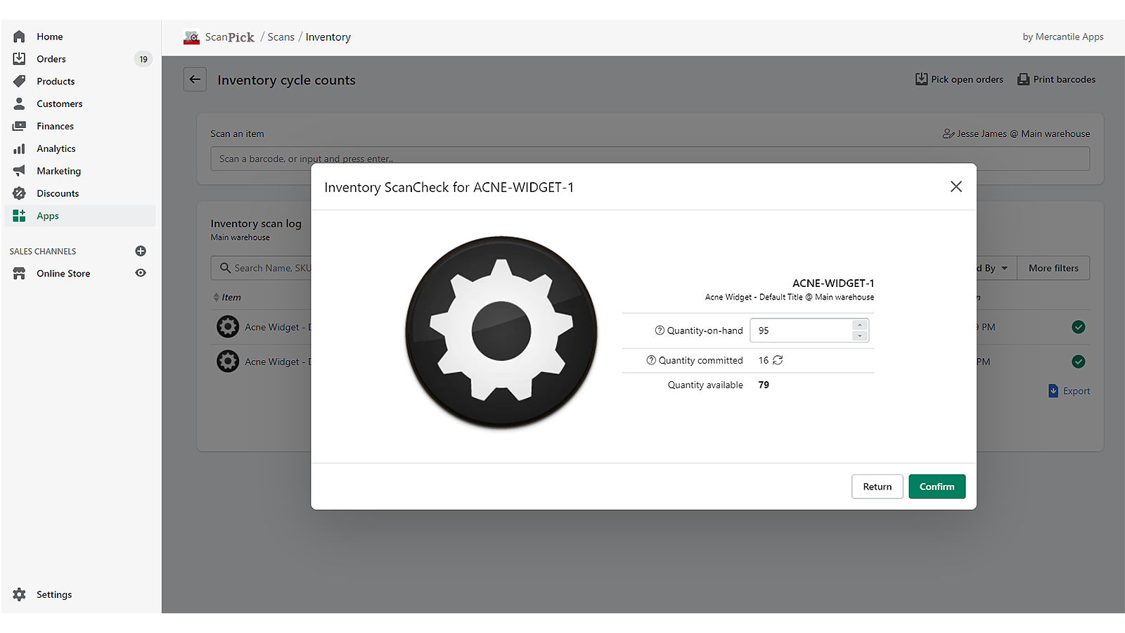 Inventory cycle count