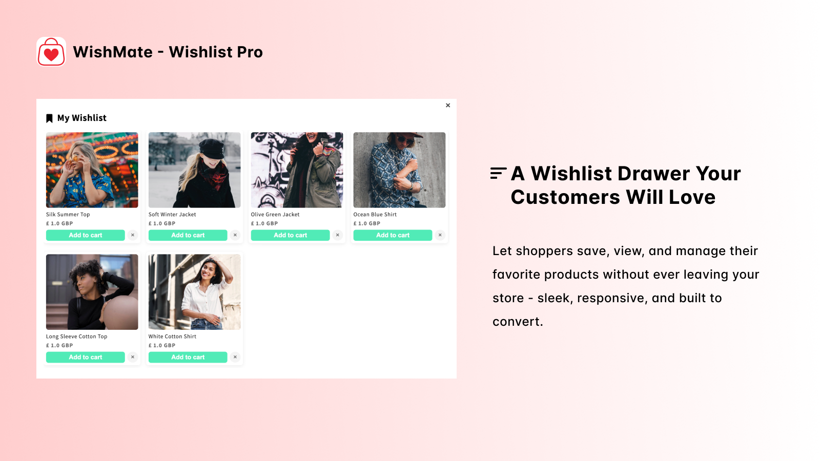 Elegant & Professional drawer to navigate the products