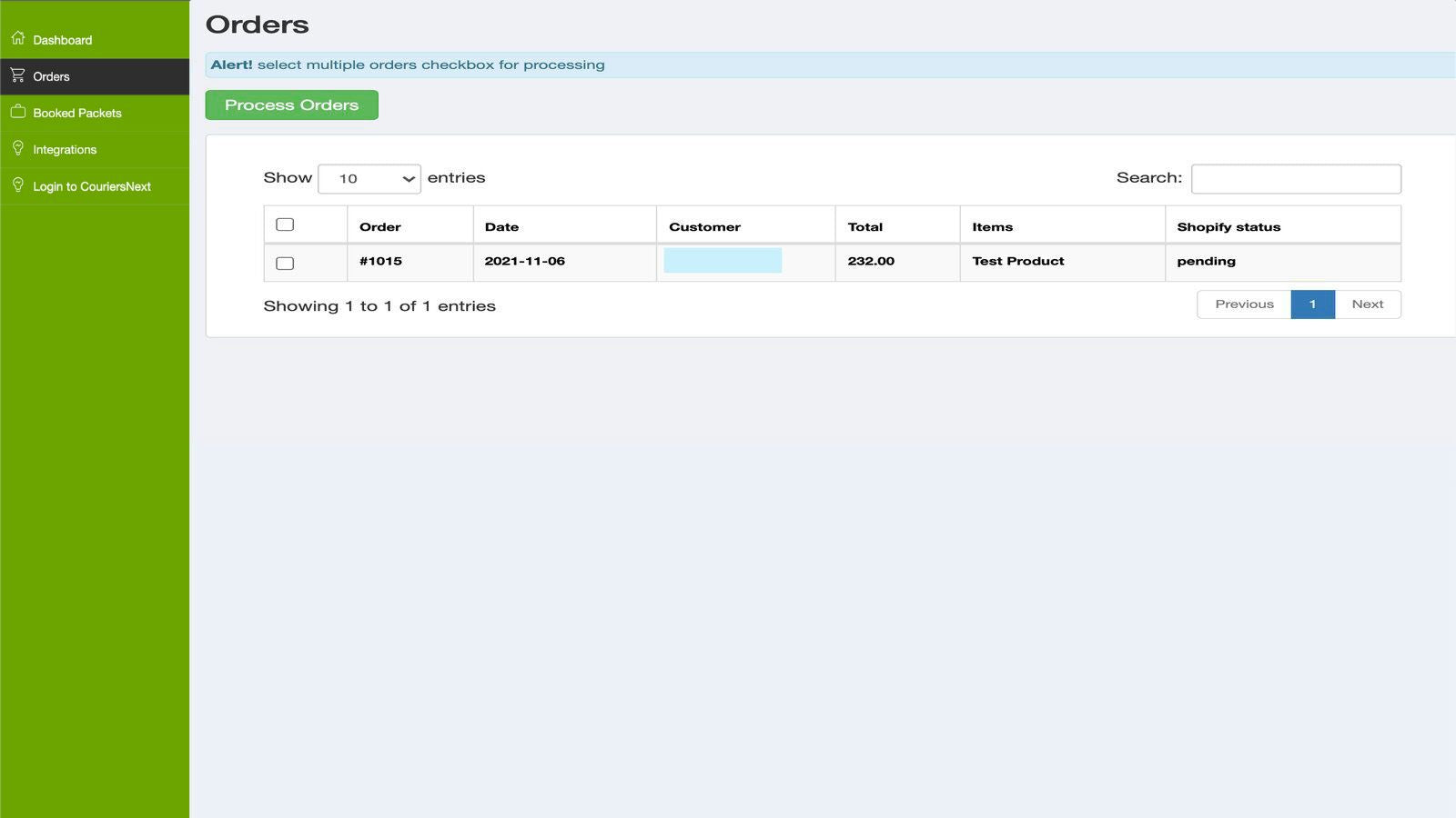 In this screen, you can find all the orders which are not yet fu