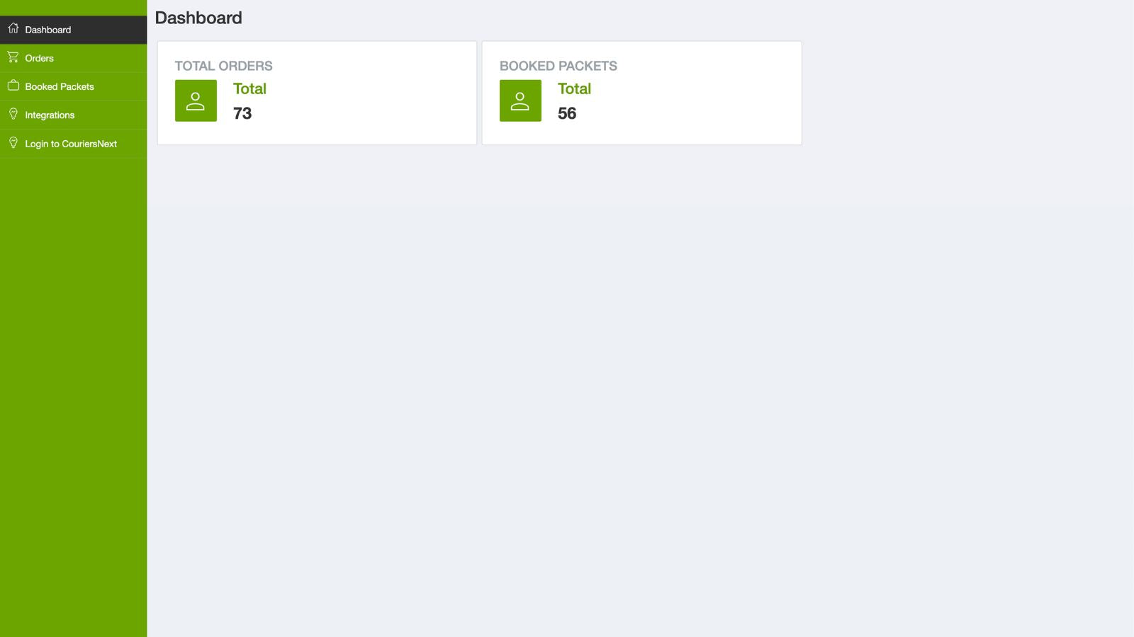 In Dashboard Screen, you can find all the orders booked with The