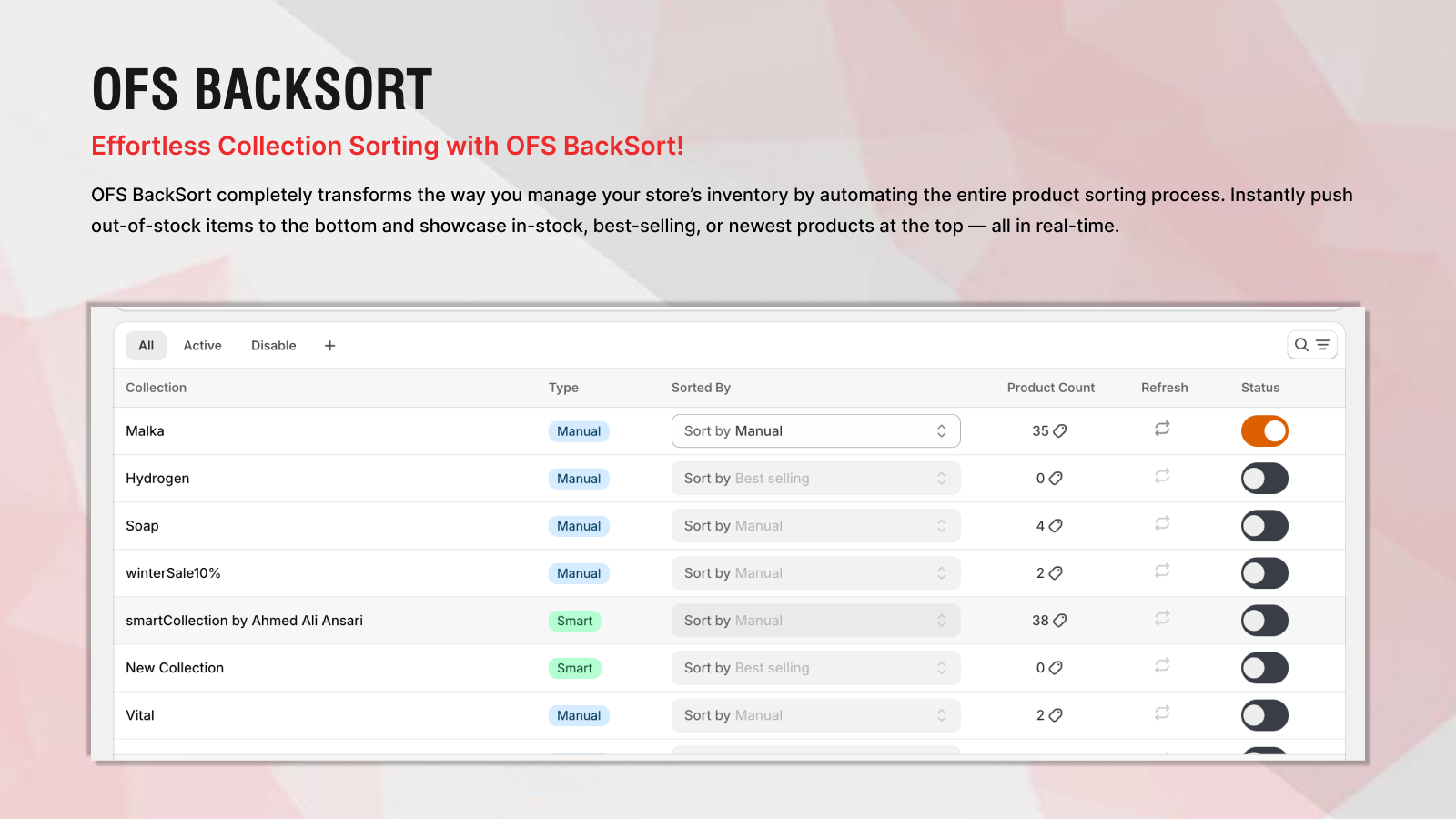 Auto-sort Collection by inventory