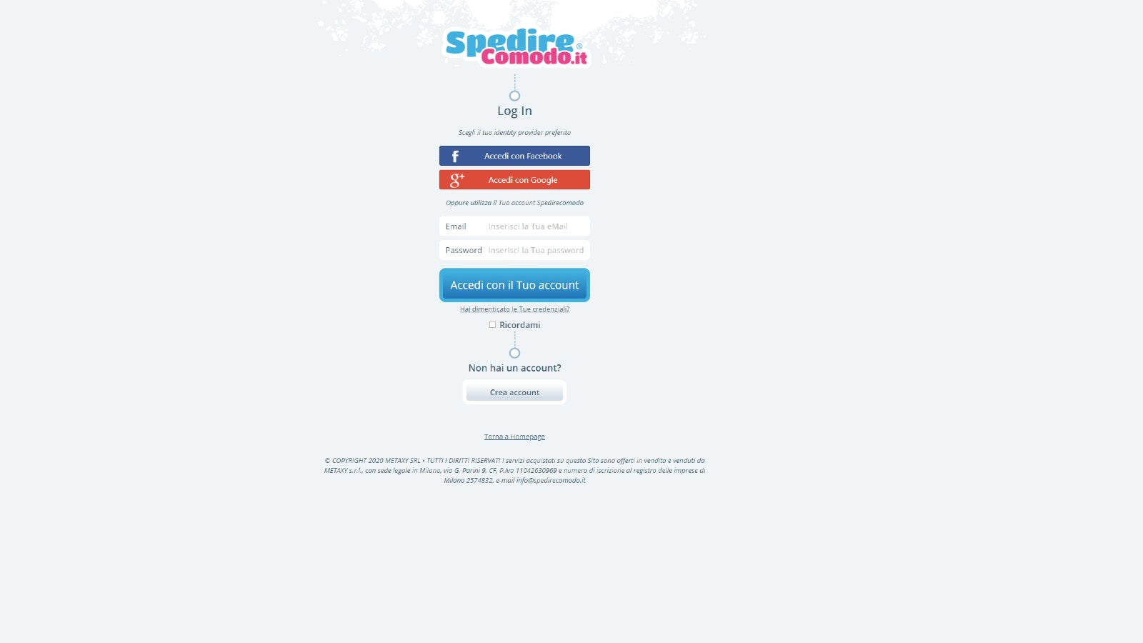 SpedireComodo Login