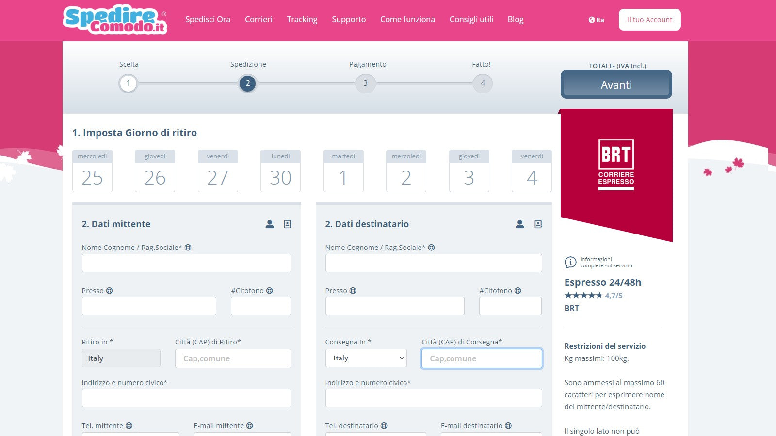 SpedireComodo Spedisci