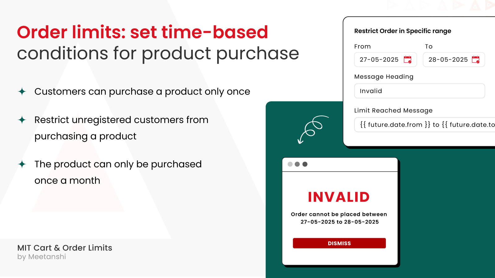 Order limits: set time-based conditions for product purchase