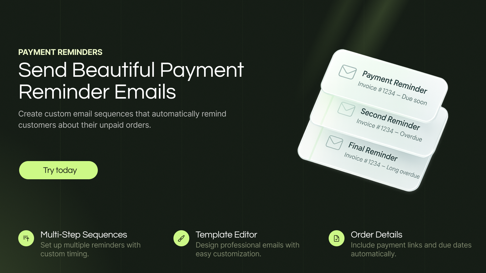 Send beautiful payment reminder emails