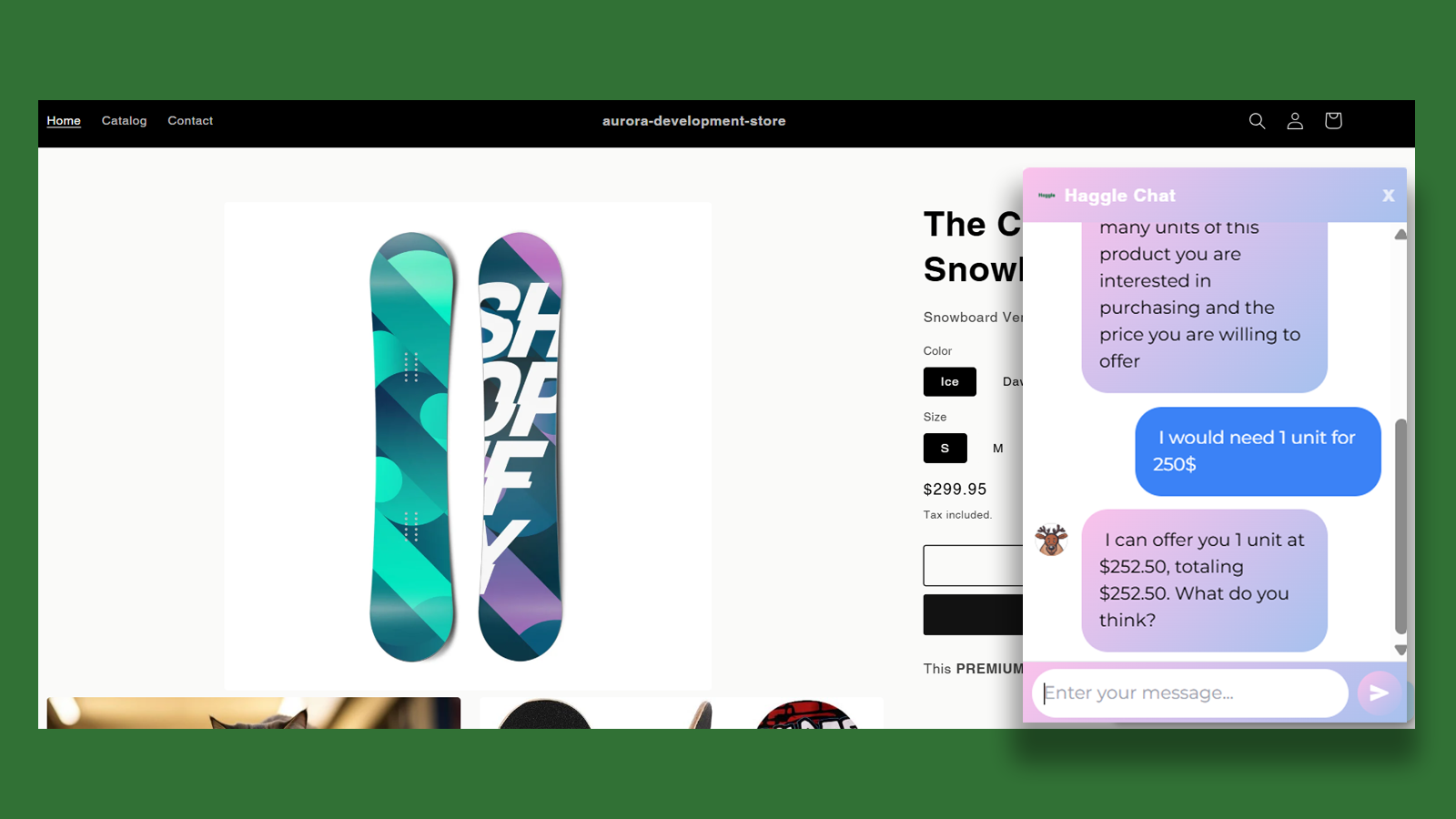 A chatbot assists users in negotiating product prices in a store