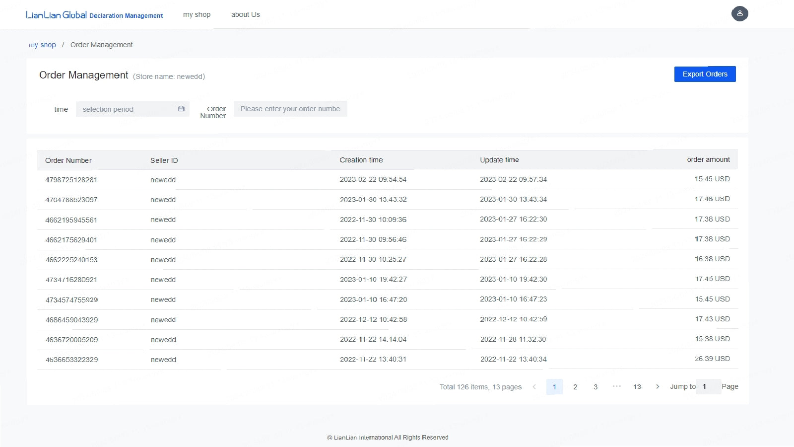 LianLianPay Order Management