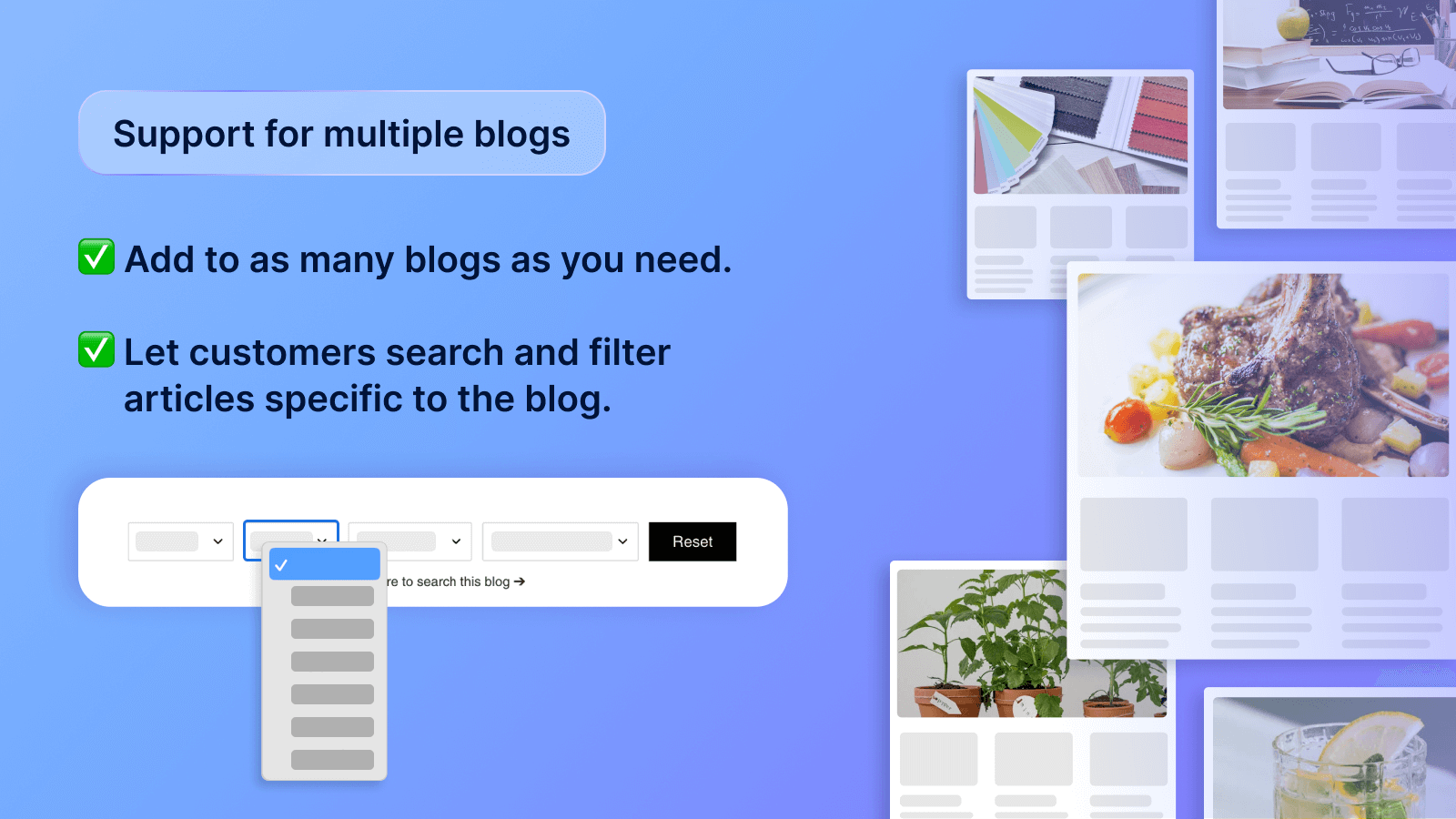 Add blog tag filters & blog search bar to multiple Shopify blog