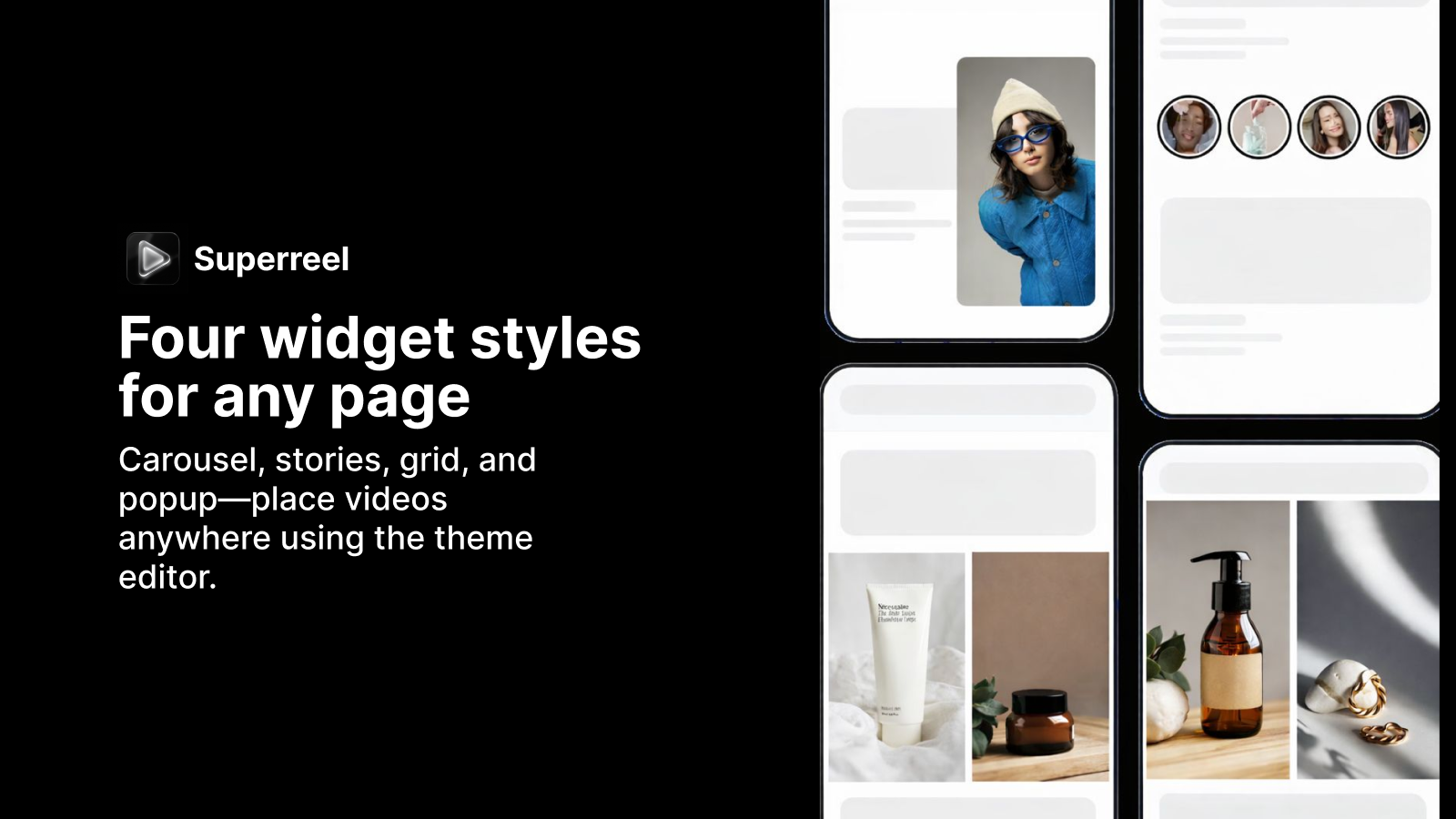 Four widget styles for any page