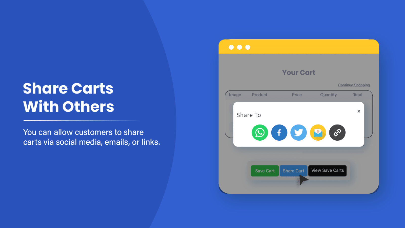 Shopify share carts with friends and family