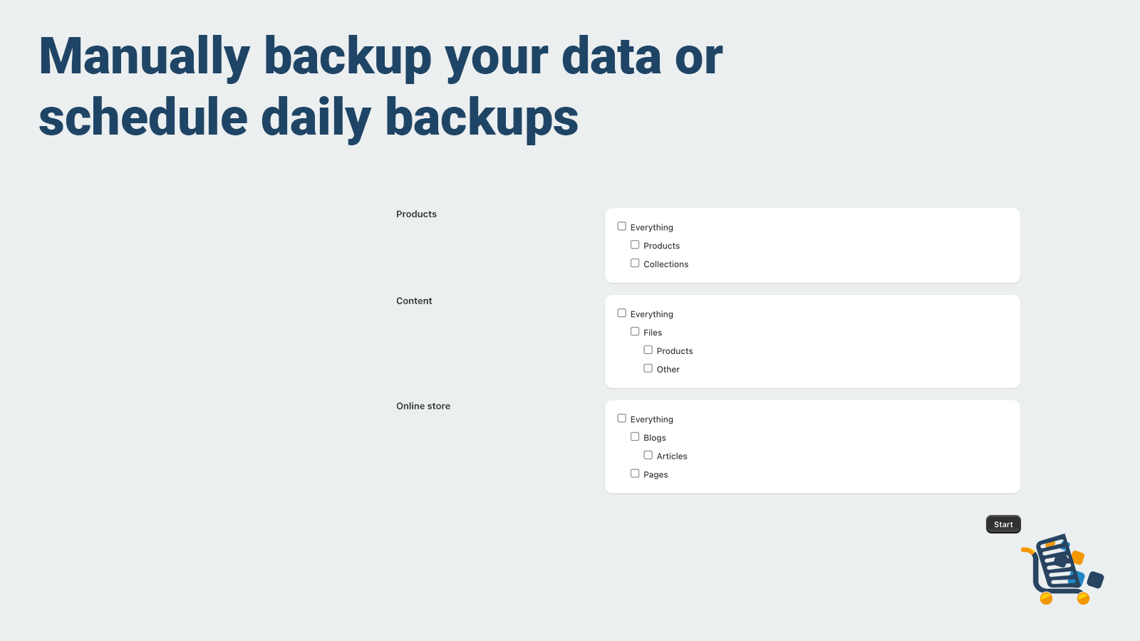 Easily download Store Data for Safe Backups.