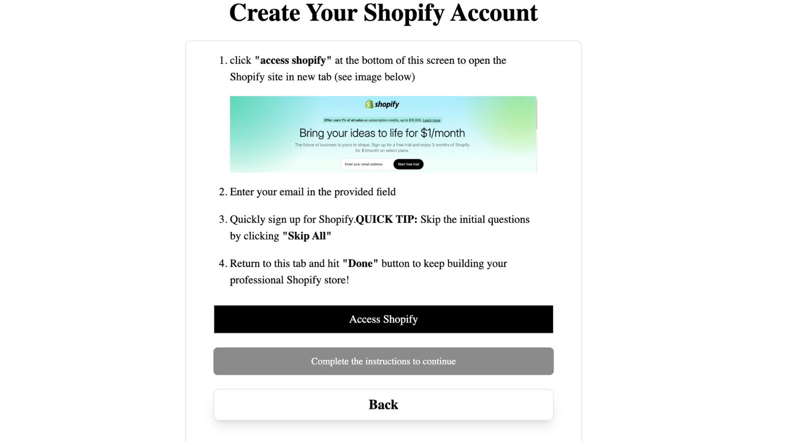 Step 3: Create Your Store