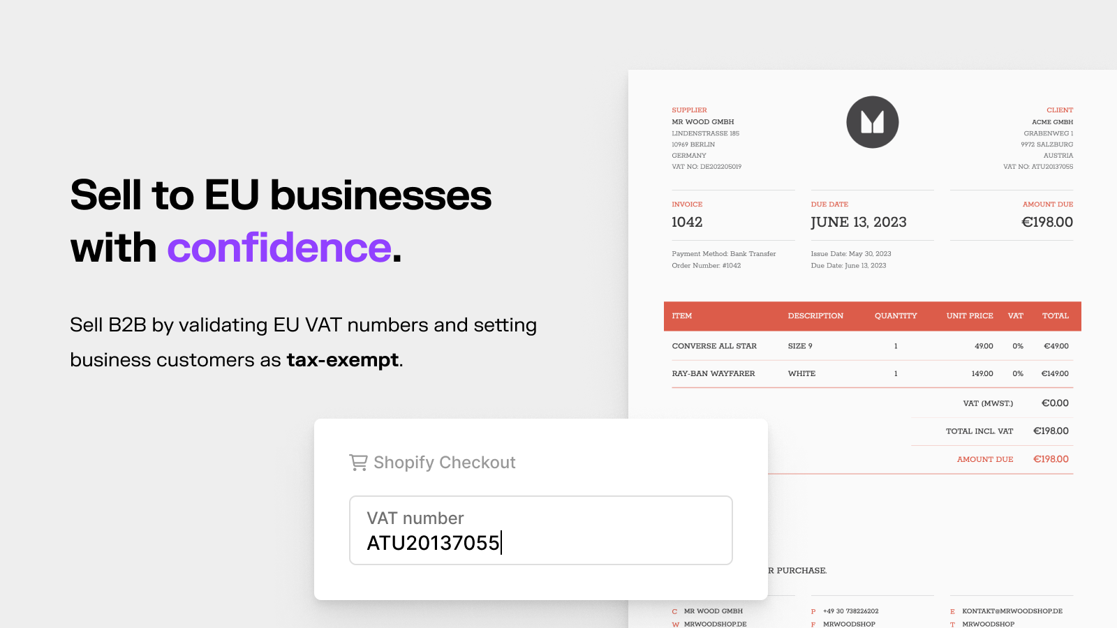 Sell to EU businesses with confidence.