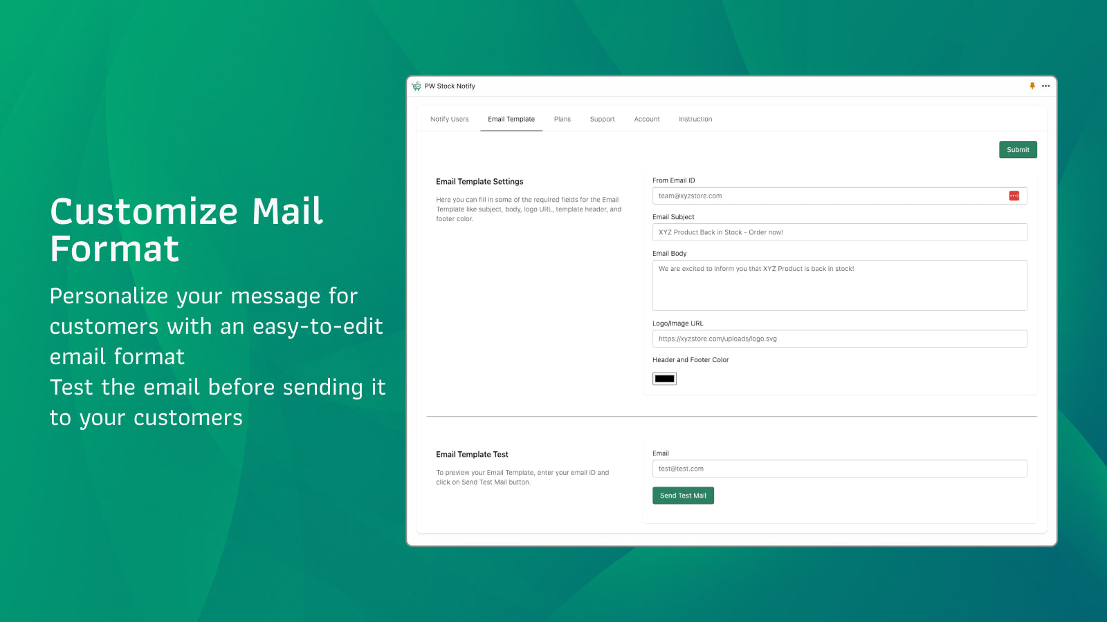 Customize Mail Format