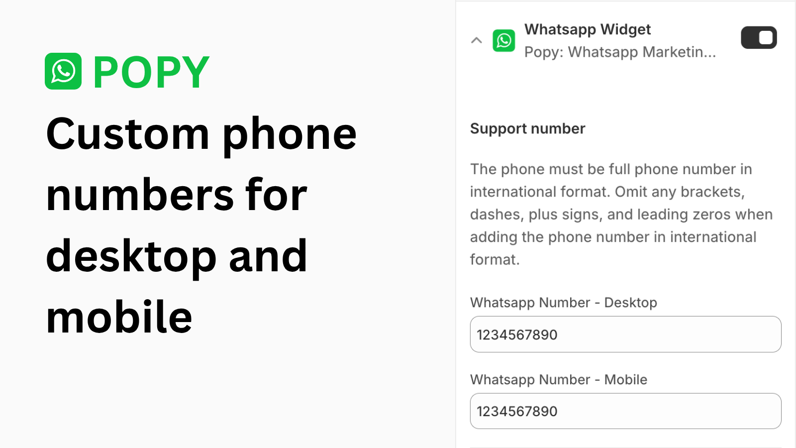 Add Whatsapp Chat Marketing Widget to your Shop
