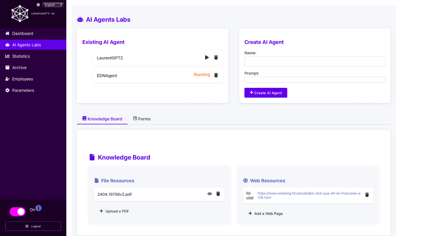 Effortlessly create AI Agent based on your own ressources