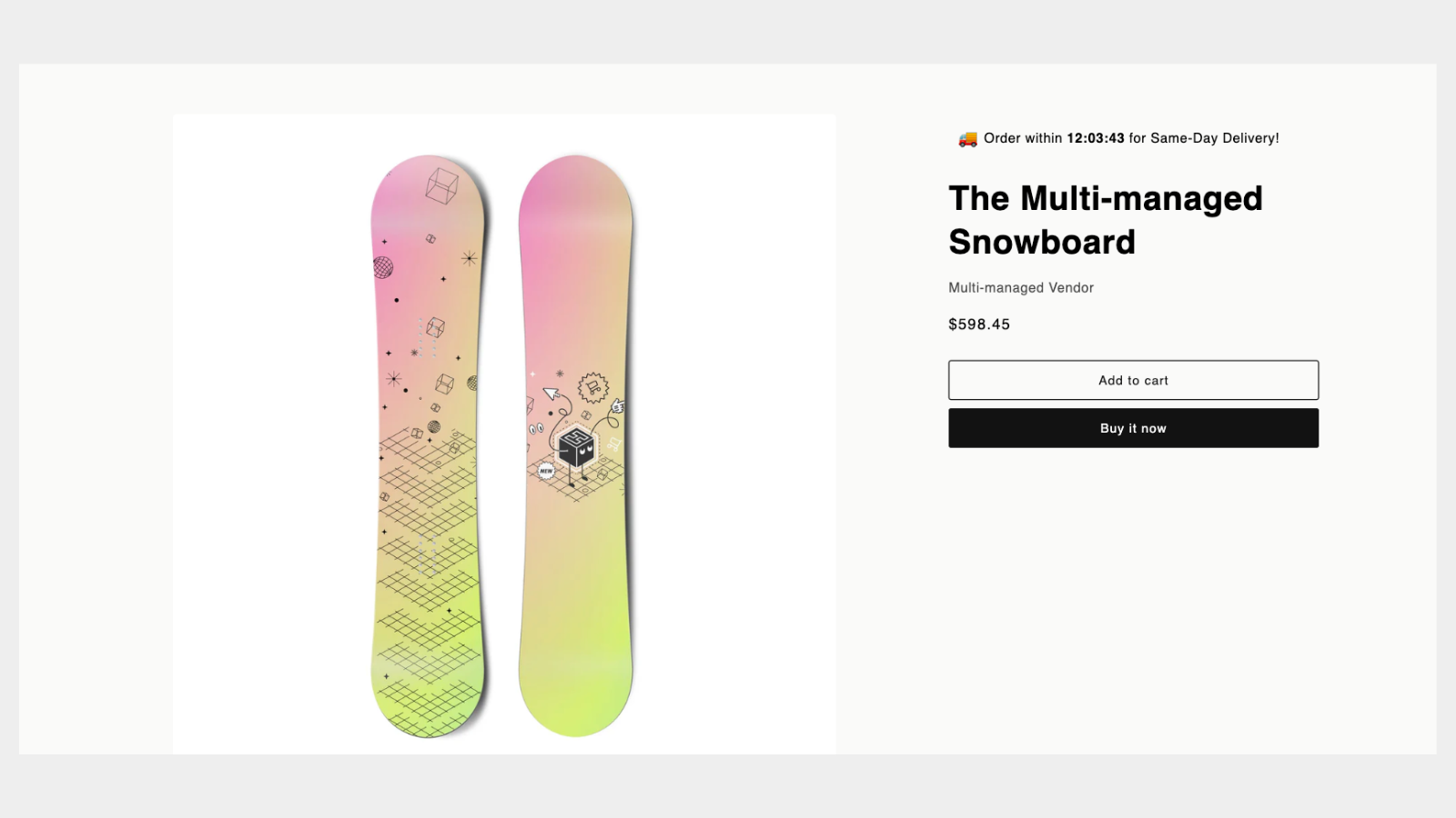 SwiftCut timer on page showing time for same-day deliver