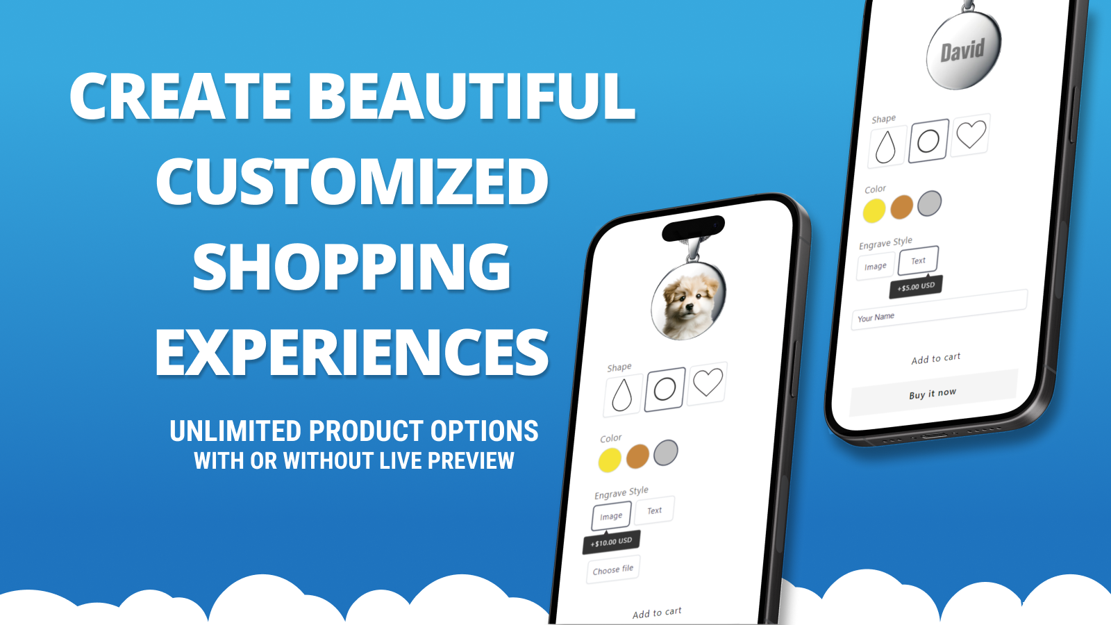 Live Product Options Customized Shipping expiriences