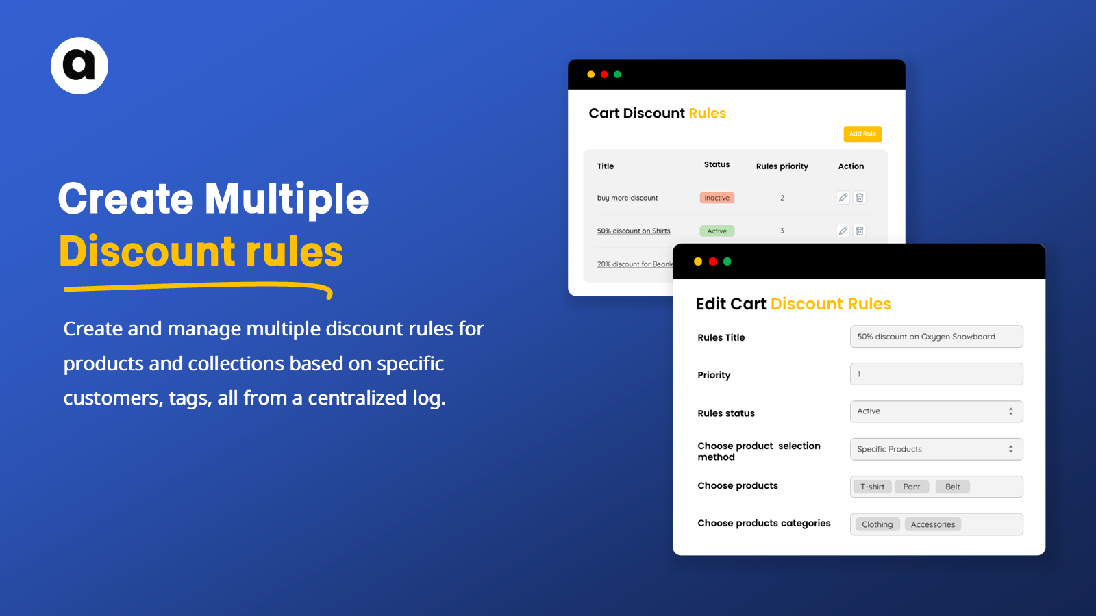 Create multiple cart discount rules