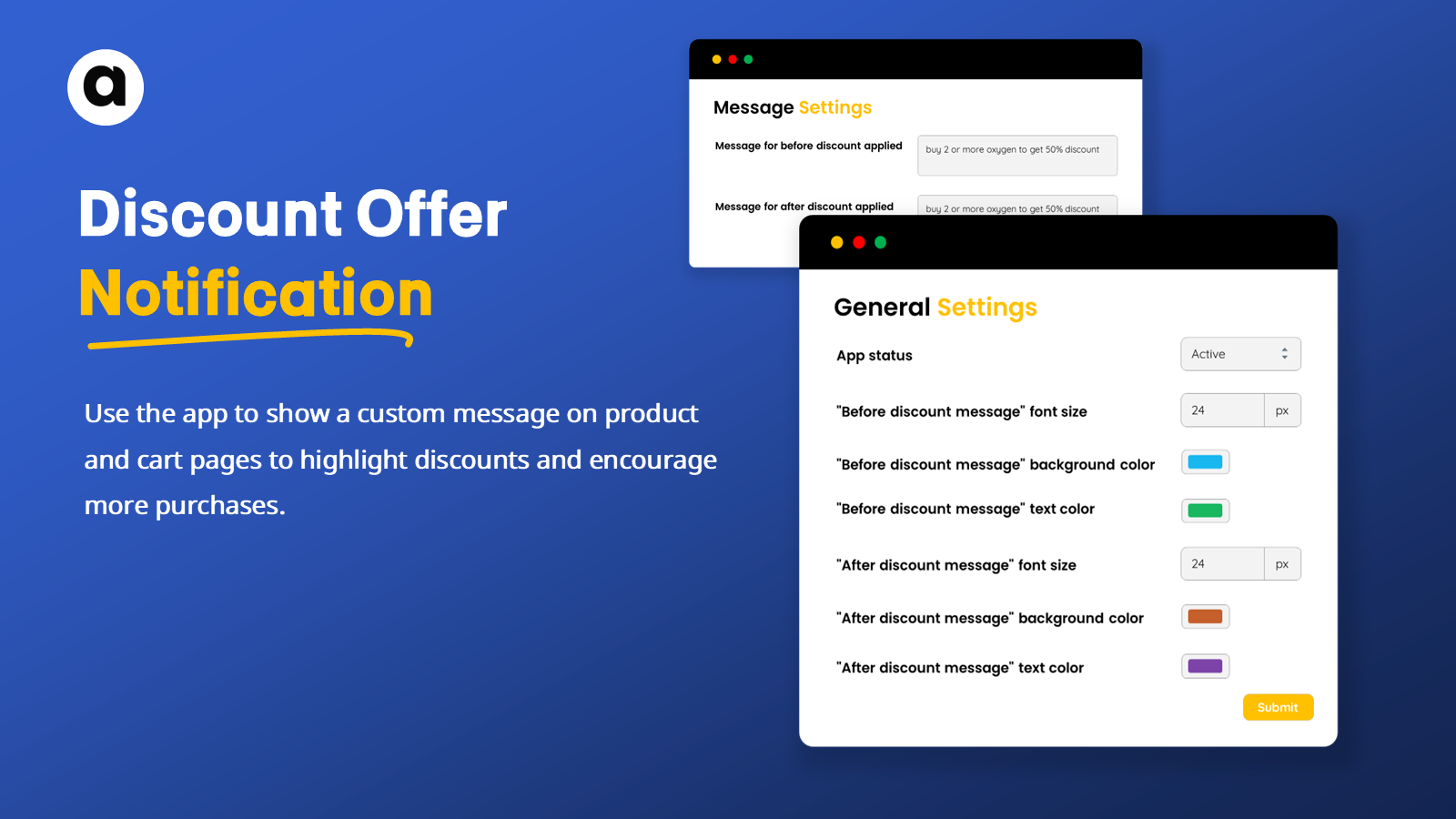 Show customized messages