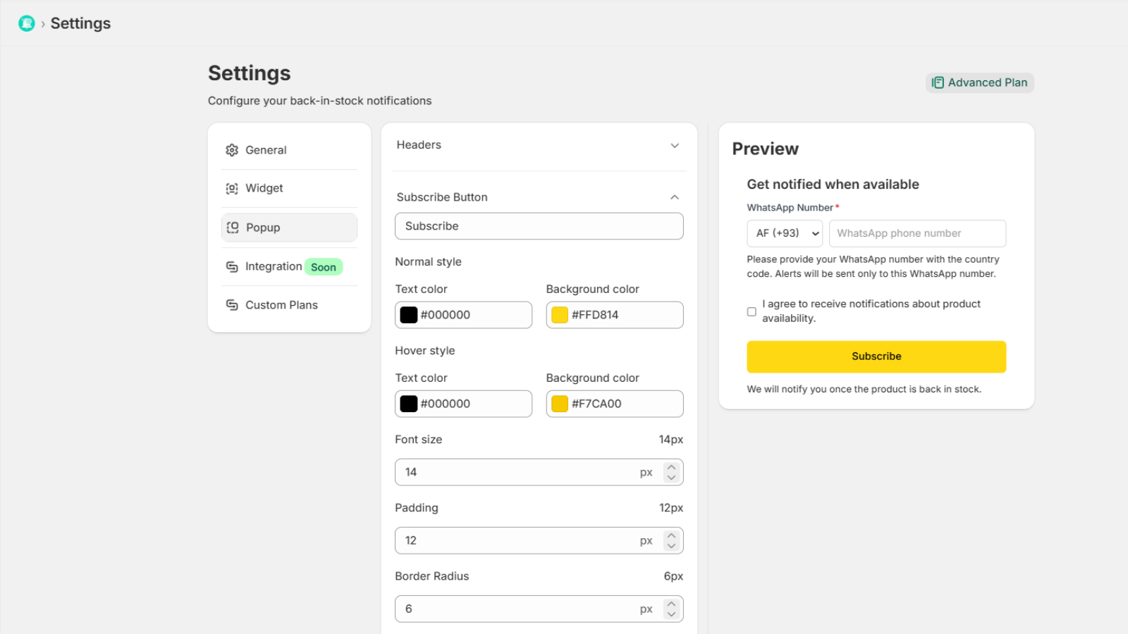 Add a Notify Me Button