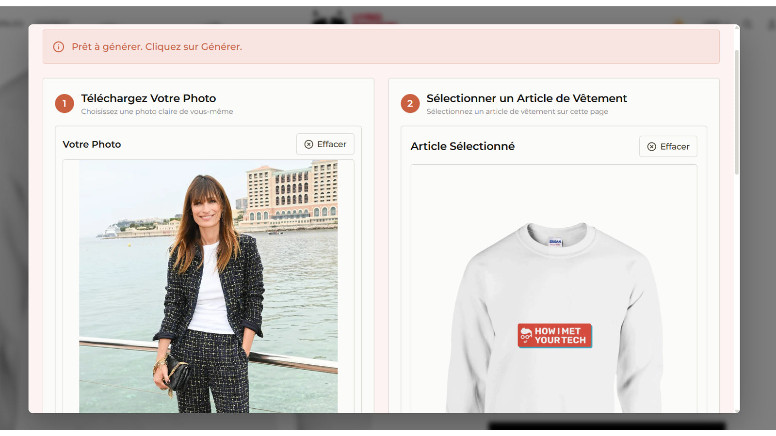 second screen where user can see the selected images
