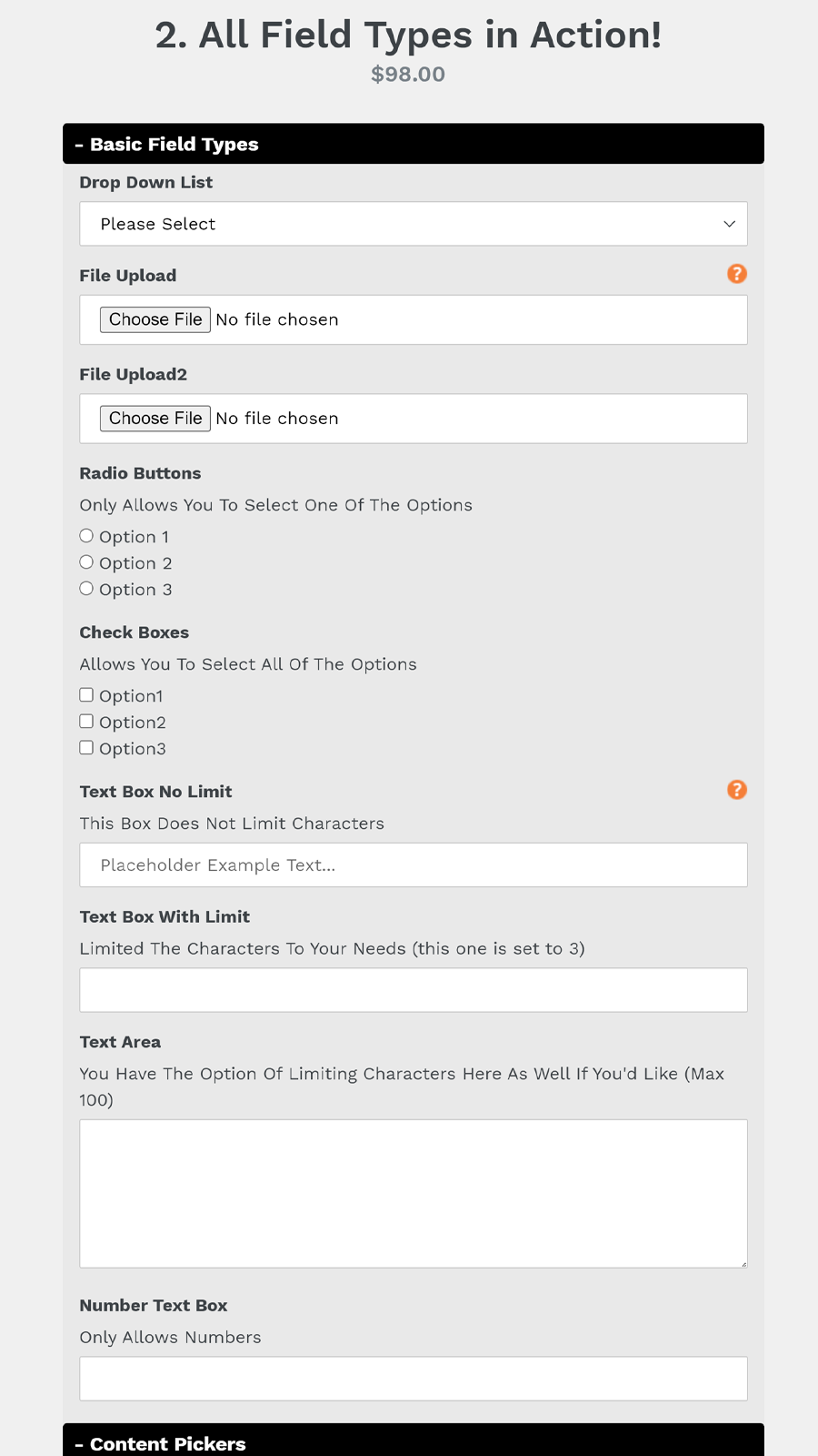Mobile | Custom Product Options - W3Trends