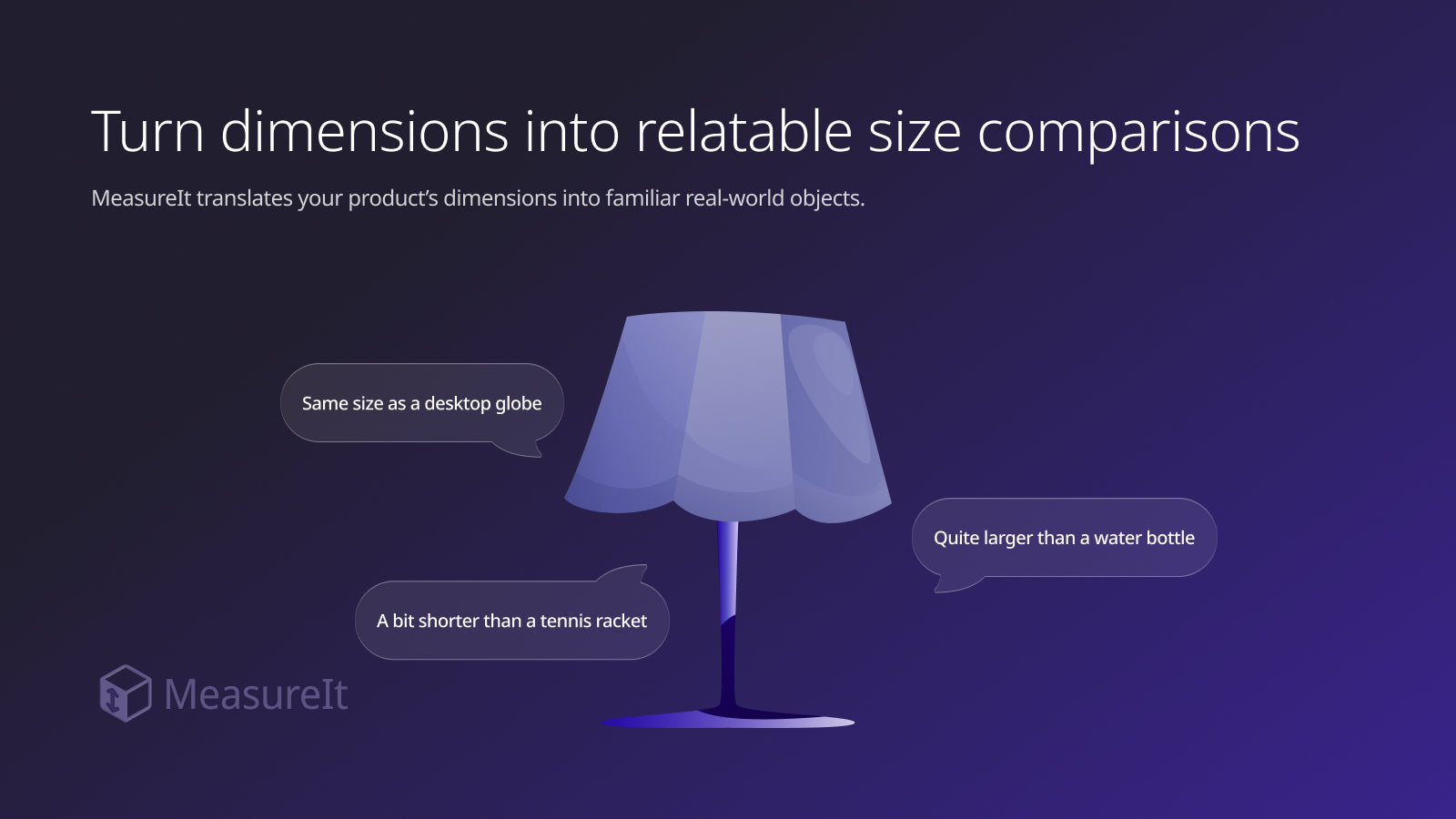 Turn dimensions into relatable comparisons with familiar objects