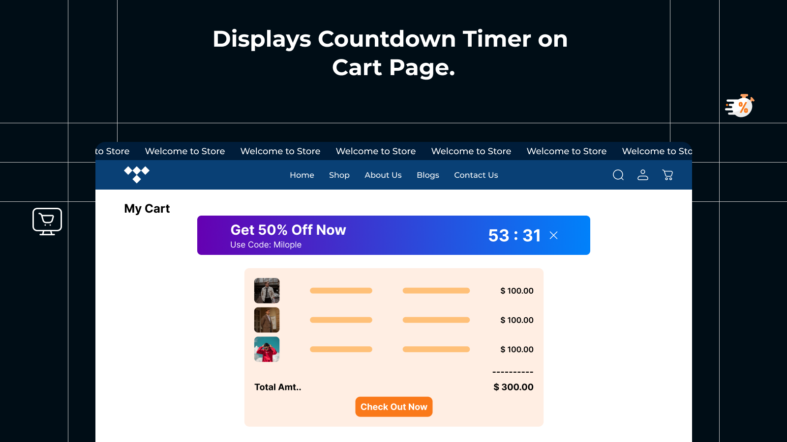 Cart page timer