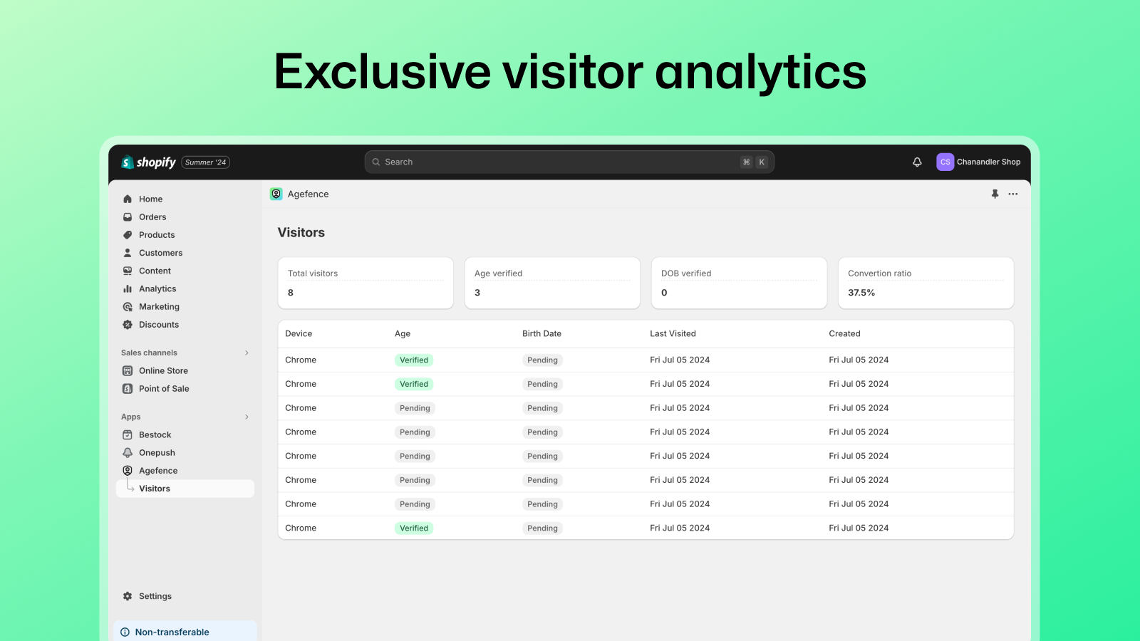 Agefence age verification visitor analytics