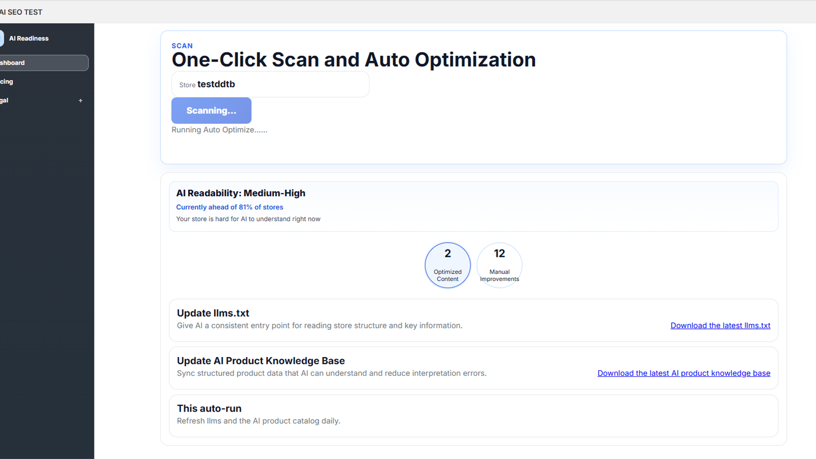 Review scan results, fixes, and AI content updates