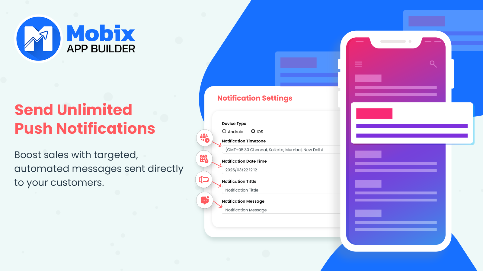 Push Notifications mobix app builder 