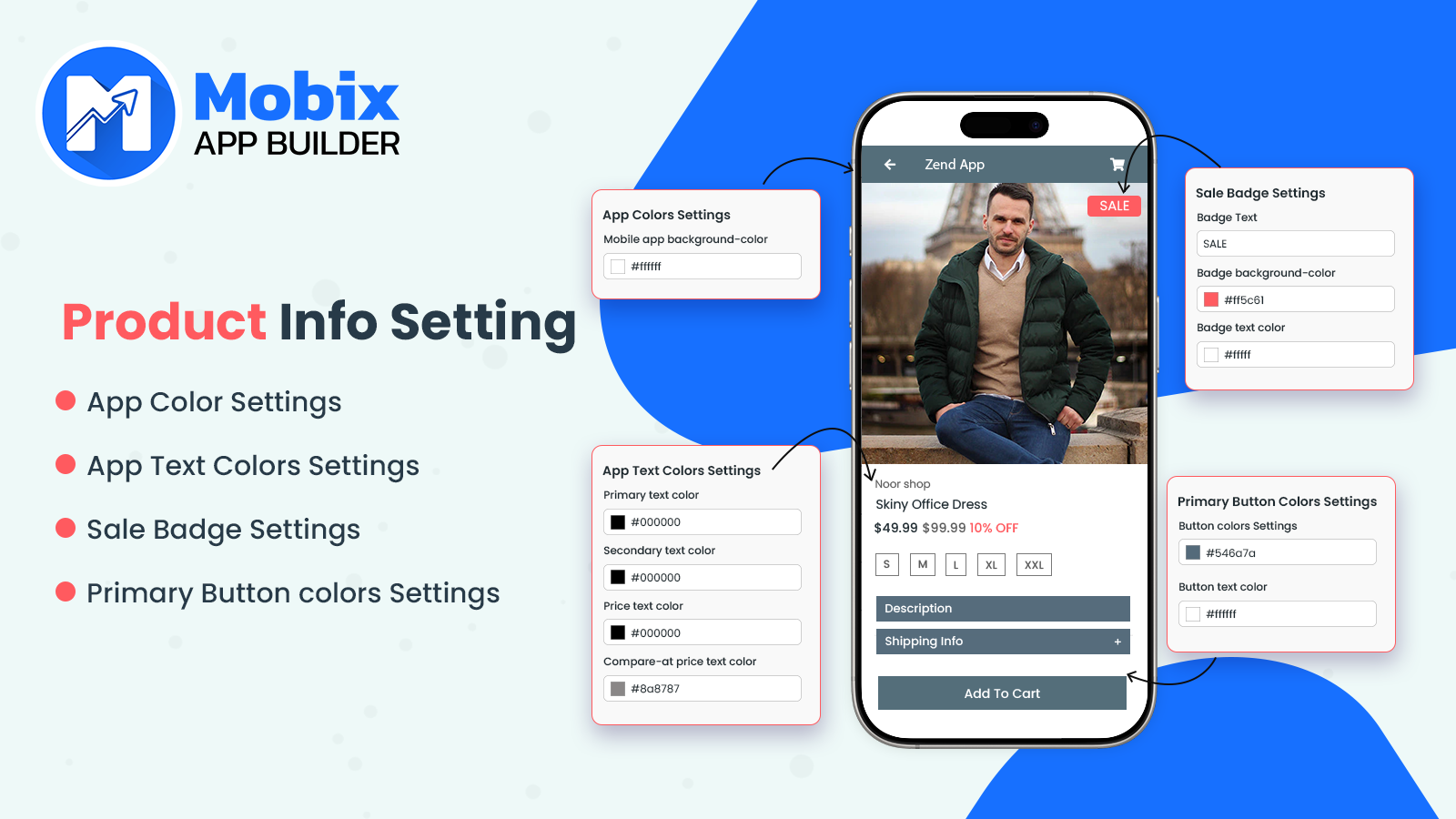 product settings mobix app builder