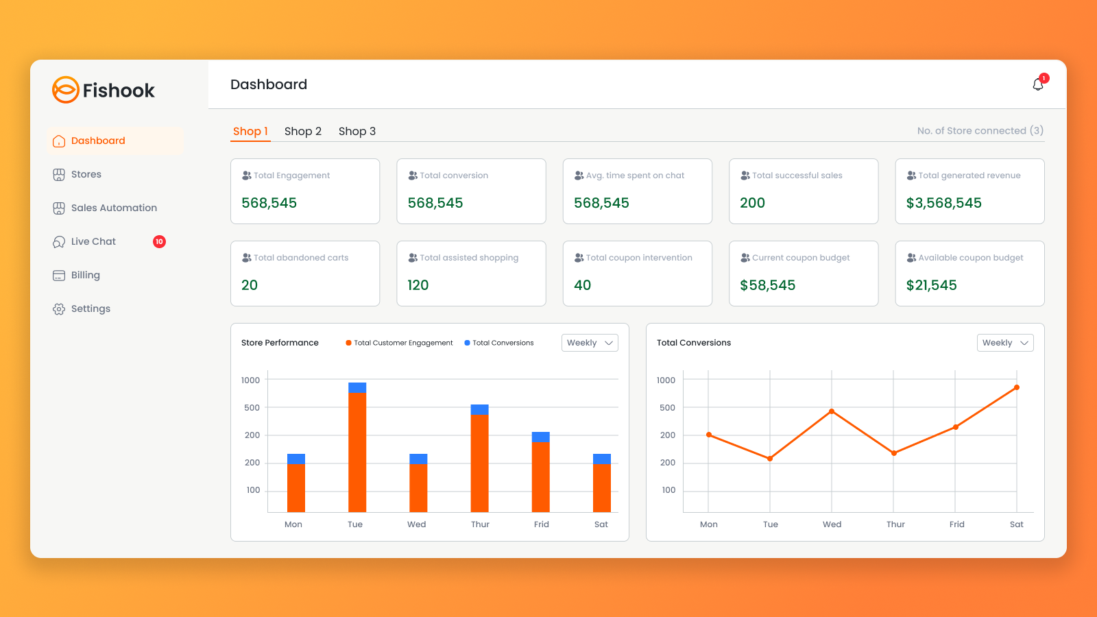Fishook merchant dashboard