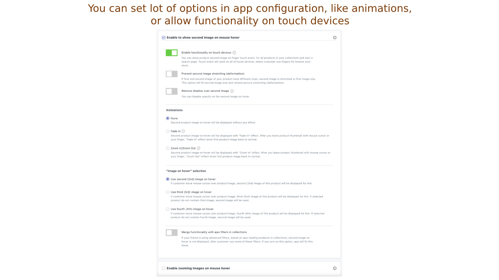 In app configuration, you can choose devices where app will work