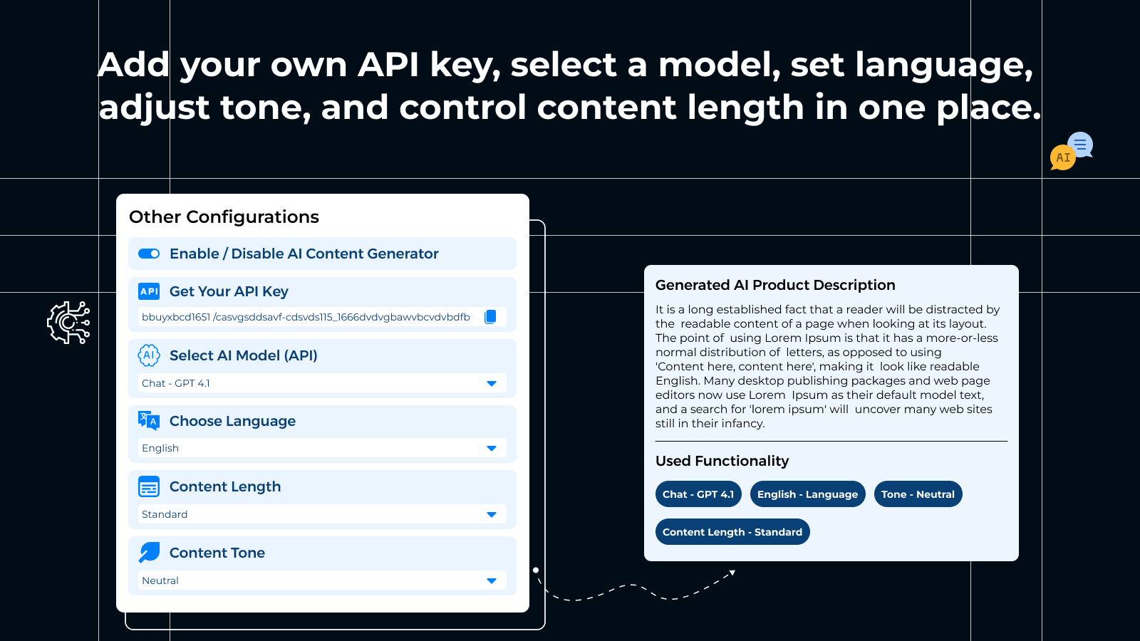 Add your Own Api key and Set your Settings