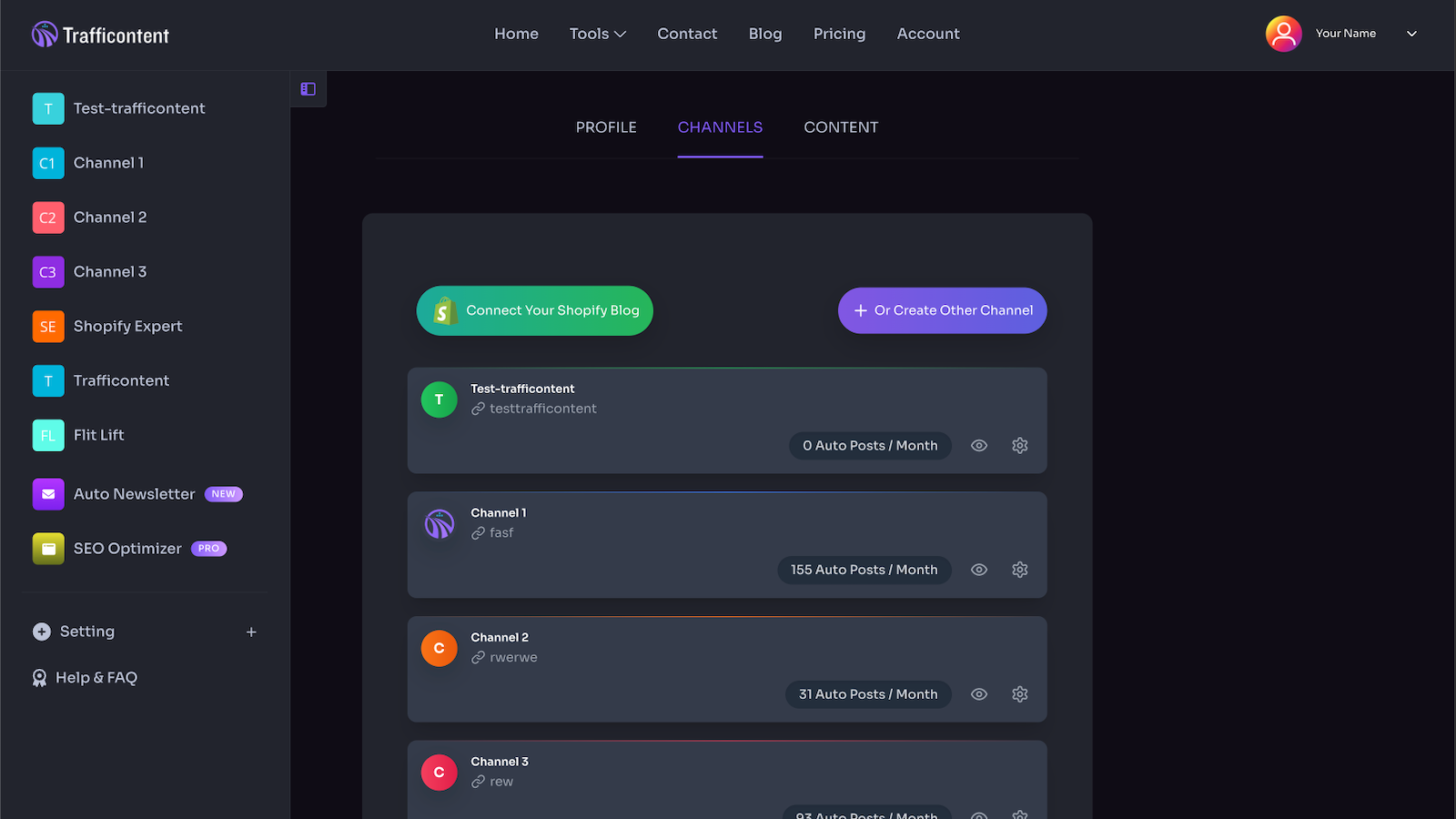 Mange multiple stores content on one page