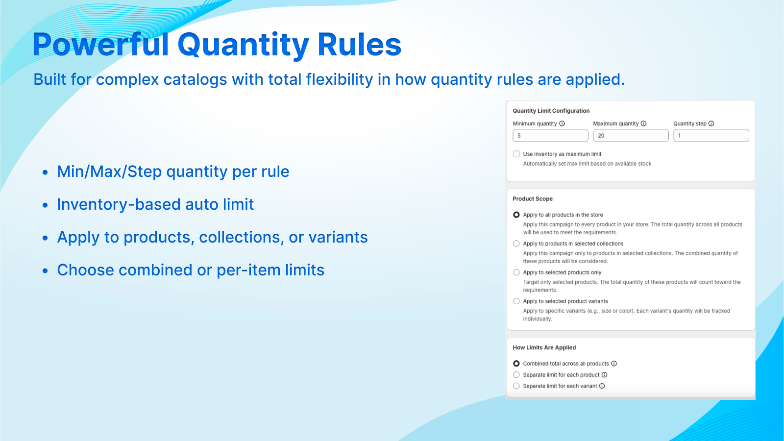 Choose combined or per-item limits