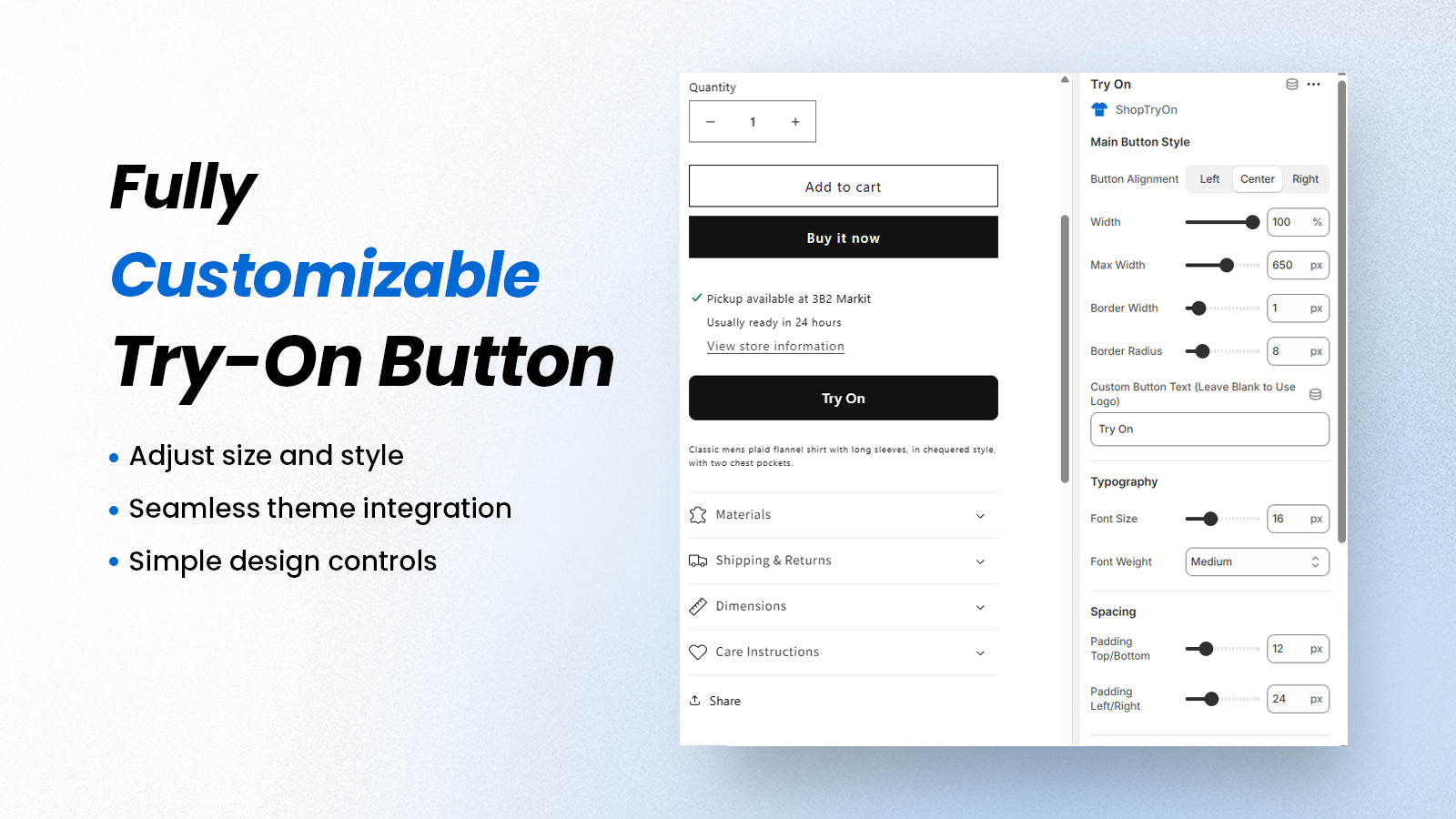 Customizable Try-On Button
