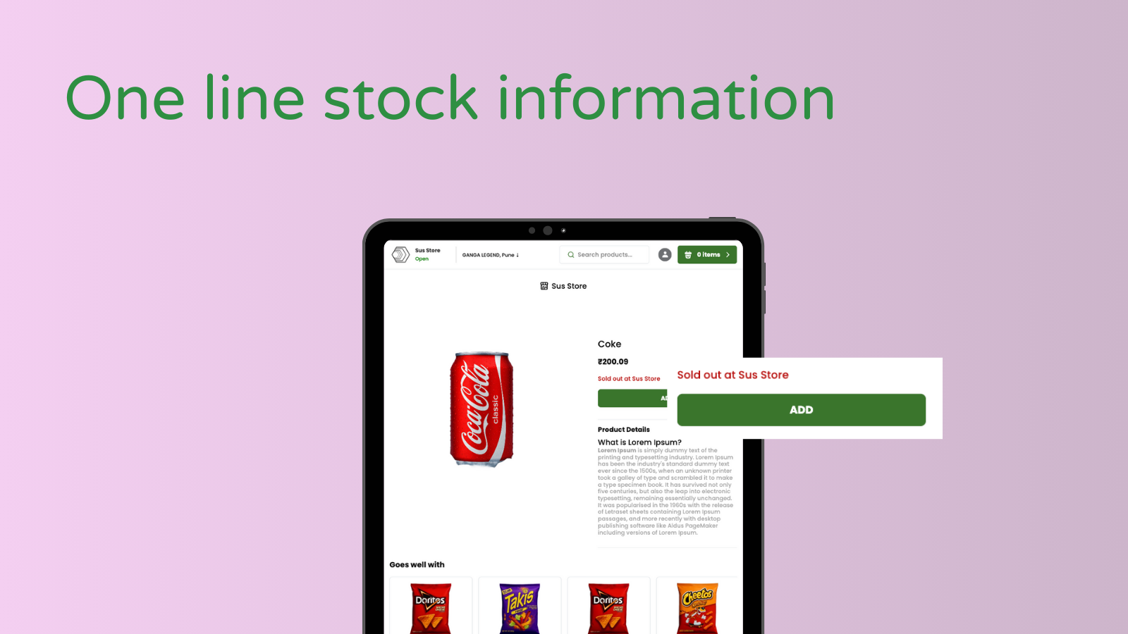 One line stock information