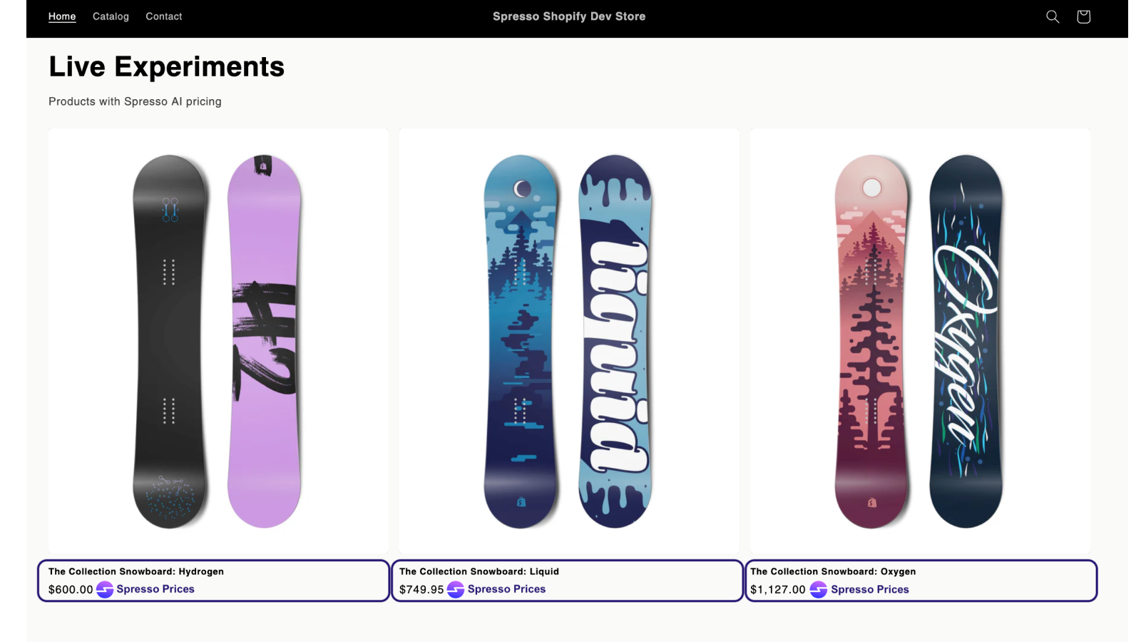 Spresso Prices on Shopify Store