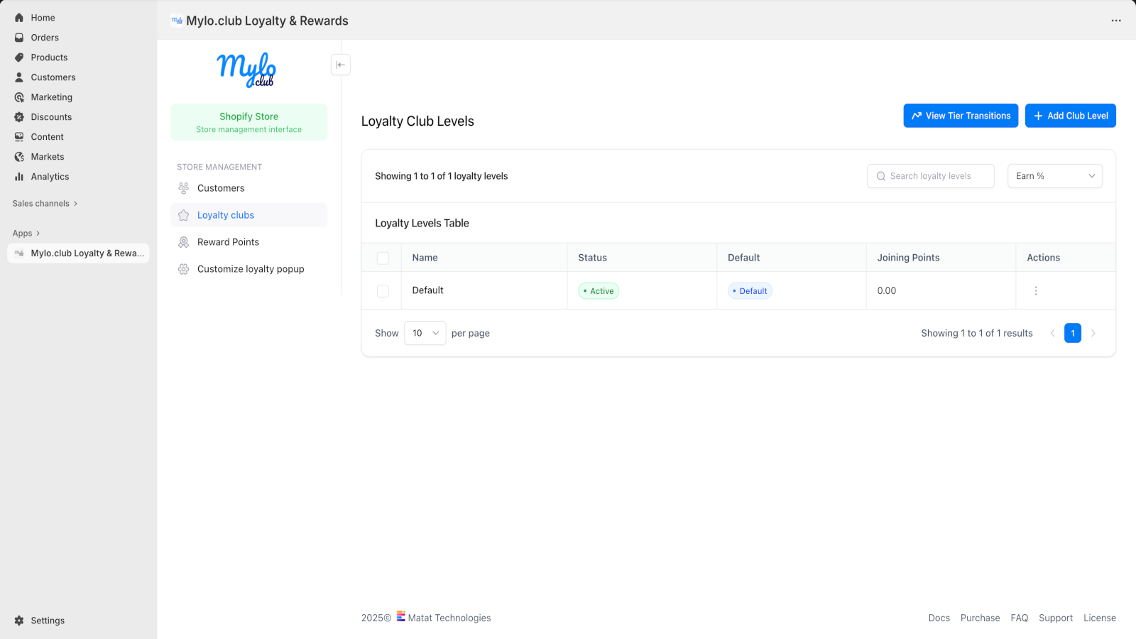 Add you club level tiers