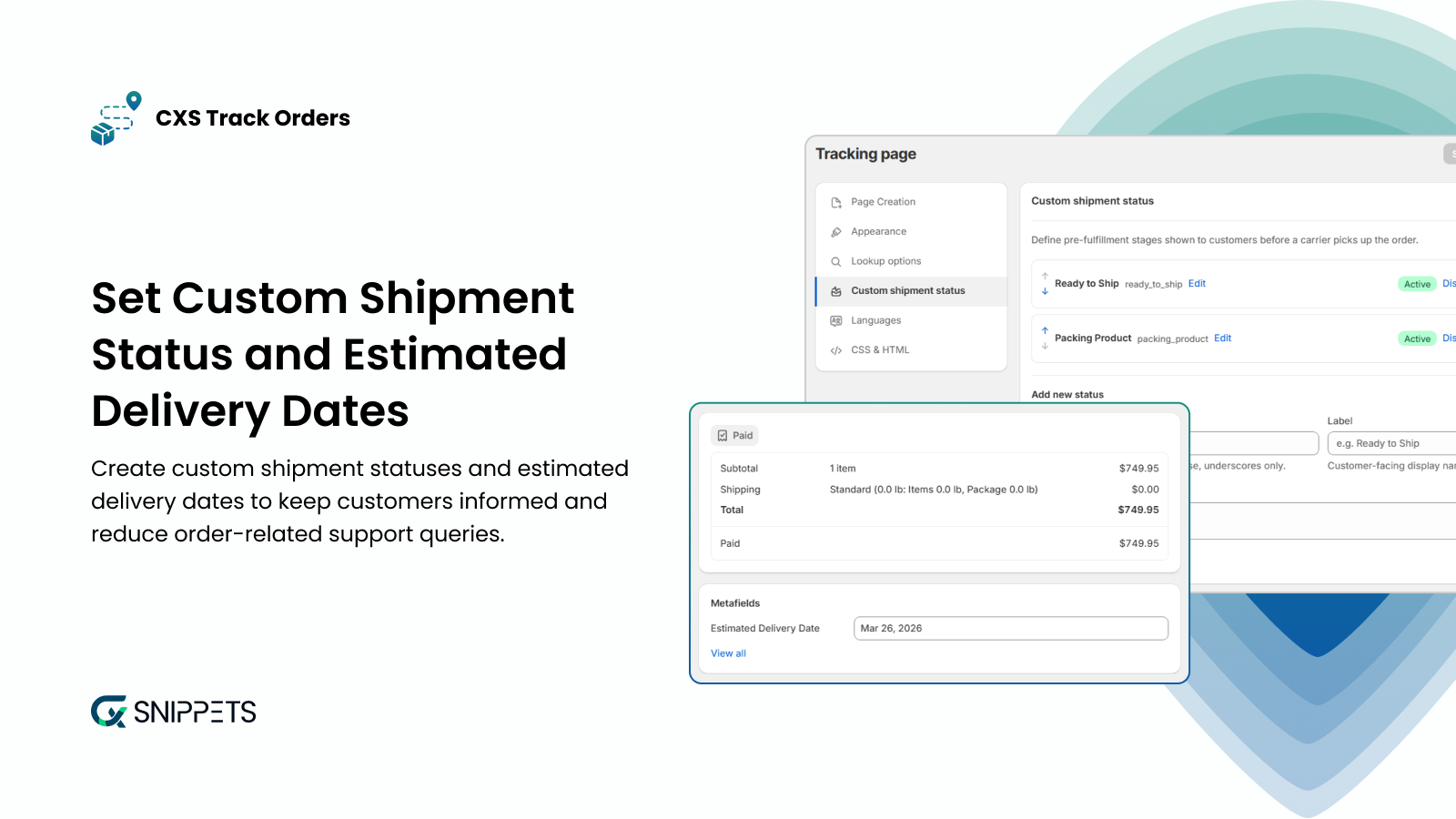 Set Custom Shipment Status and Estimated Delivery Dates