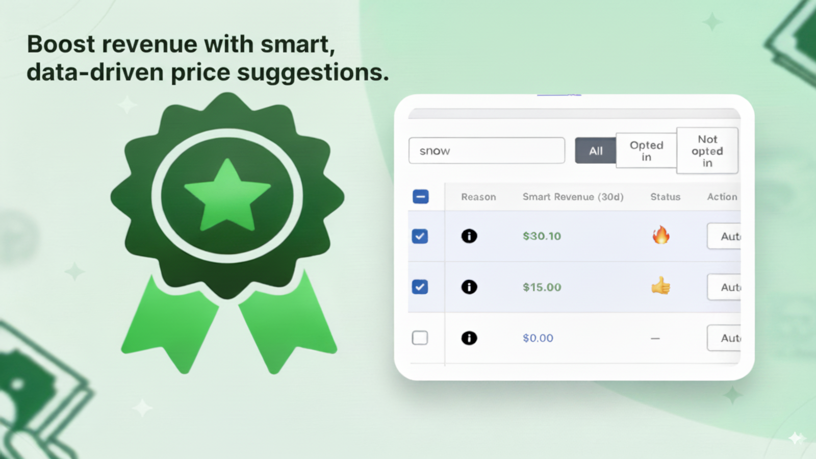 Smart Price smart pricing table