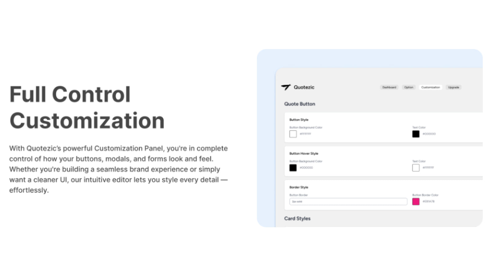 Quotezic App Customization