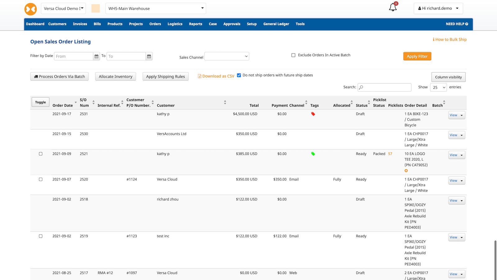 Open Sales Orders. Check Order Status. Assign Tags and more.