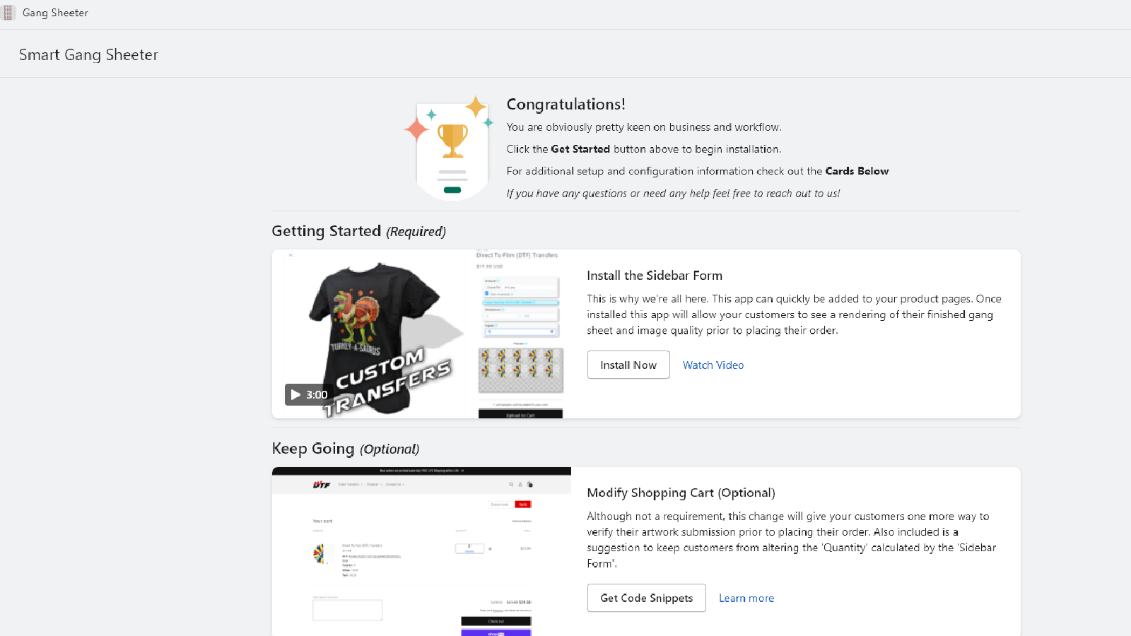 App Interface