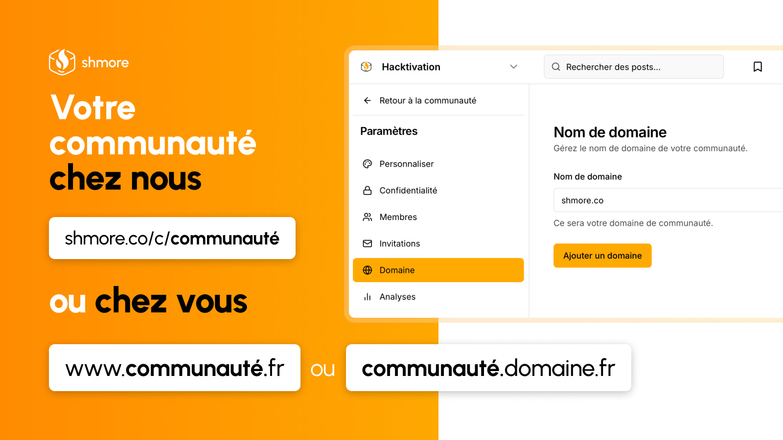 Votre communauté chez nous ou chez vous, au choix