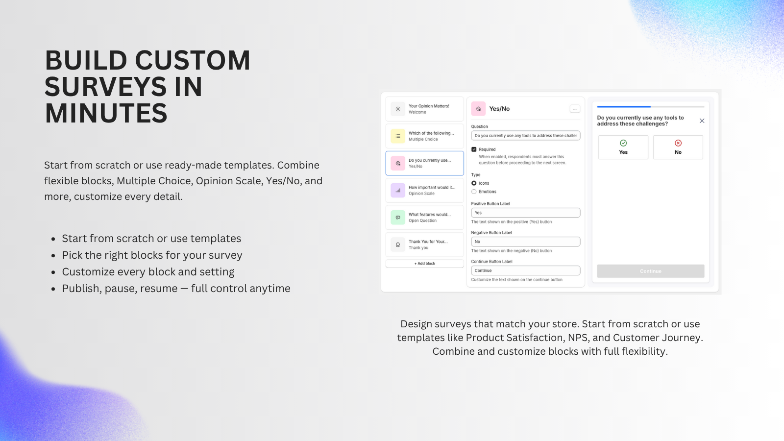 Build Custom Surveys with Blocks and Templates