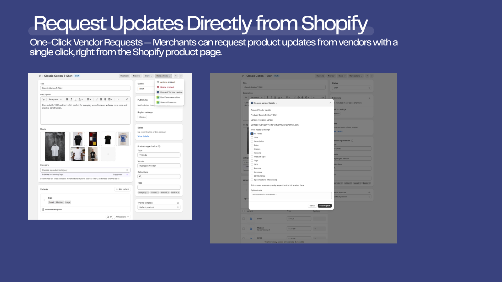 One Click Update From Shopify